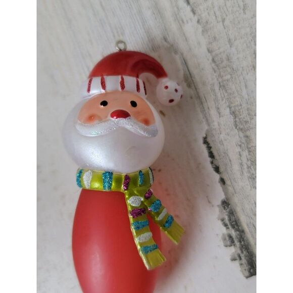 Santa Claus light ball blown glass ornament Xmas decor - Picture 3 of 4